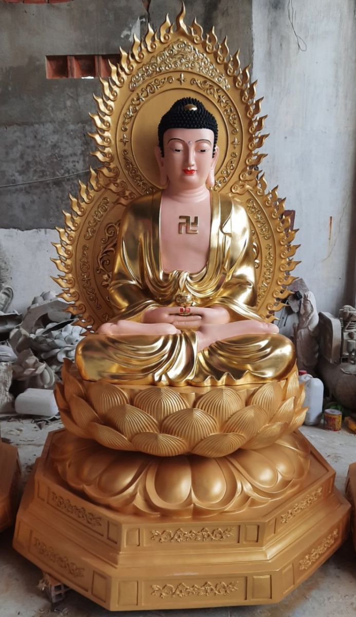 bán tượng Tam Thế Phật ngồi composite