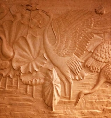 Phù điêu sen hạc