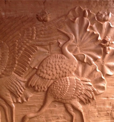 Phù điêu sen hạc