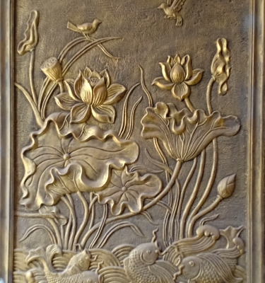 Phù điêu  sen cá