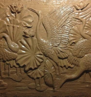 Phù điêu sen hạc