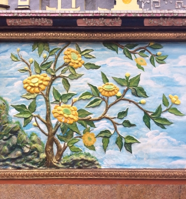 Phù điêu hoa cúc