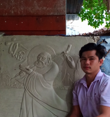 Phù điêu đạt ma sư tổ.