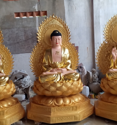 Tượng tam thế Phật ngồi 2m