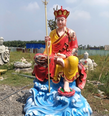 Tượng Địa Tạng Vương Bồ Tát Ngồi Vẽ Gấm Cao 2,5 Mét