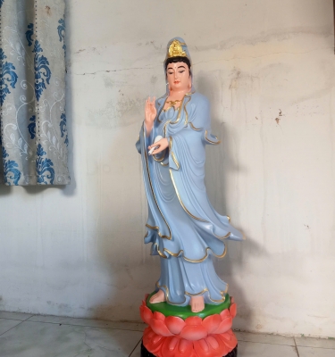 Tượng Quan Âm Cao 1 Mét Màu Xanh Nhạt