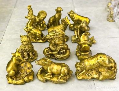 Những mẫu tượng 12 con giáp bằng xi măng giả đồng sang trọng