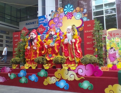 Hướng dẫn tự trang trí tiểu cảnh Tết với mô hình mút xốp