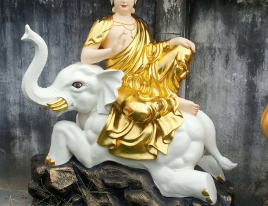 Nhận thi công tượng Phổ Hiền Bồ Tát thiết kế sắc nét, dễ vệ sinh