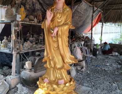Điêu Khắc Điển Thảo – Địa chỉ chế tác tượng Quan Âm dát vàng theo yêu cầu