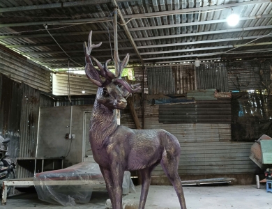 Xưởng điêu khắc tượng thú xi măng trang trí sân vườn