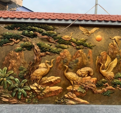 Đắp vẽ phù điêu xi măng cho chùa, sân vườn, công trình