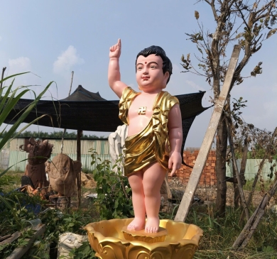 Mua tượng Phật Đản Sanh 1m chất lượng cao tại Điêu Khắc Điển Thảo