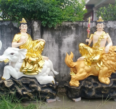 Khám phá đơn vị thi công tượng Văn Thù Phổ Hiền composite