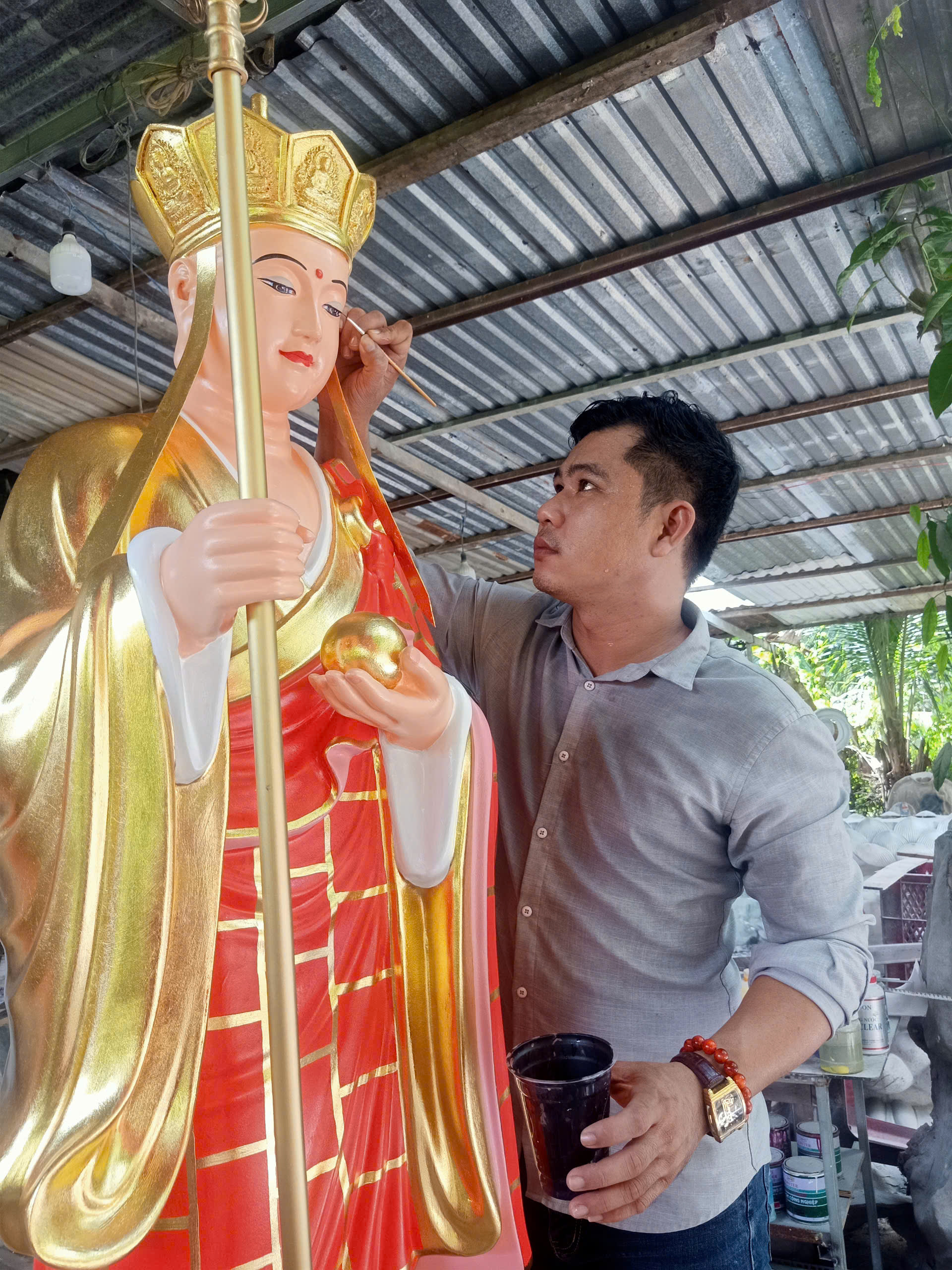 tượng địa tạng vương bồ tát bằng composite