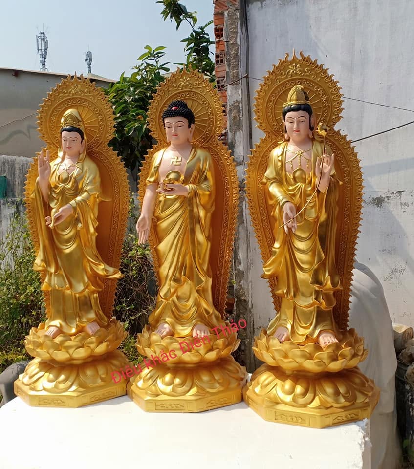 tượng phật composite sơn dát vàng